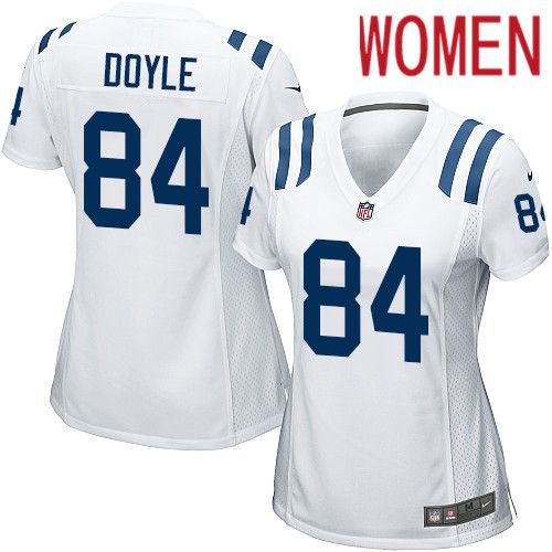 Women Indianapolis Colts #84 Jack Doyle Nike White Game NFL Jersey->women nfl jersey->Women Jersey